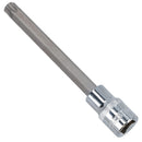 T55 x 140mm Male Extra Long Torx Bit Socket 1/2in Drive CRV S2 Steel