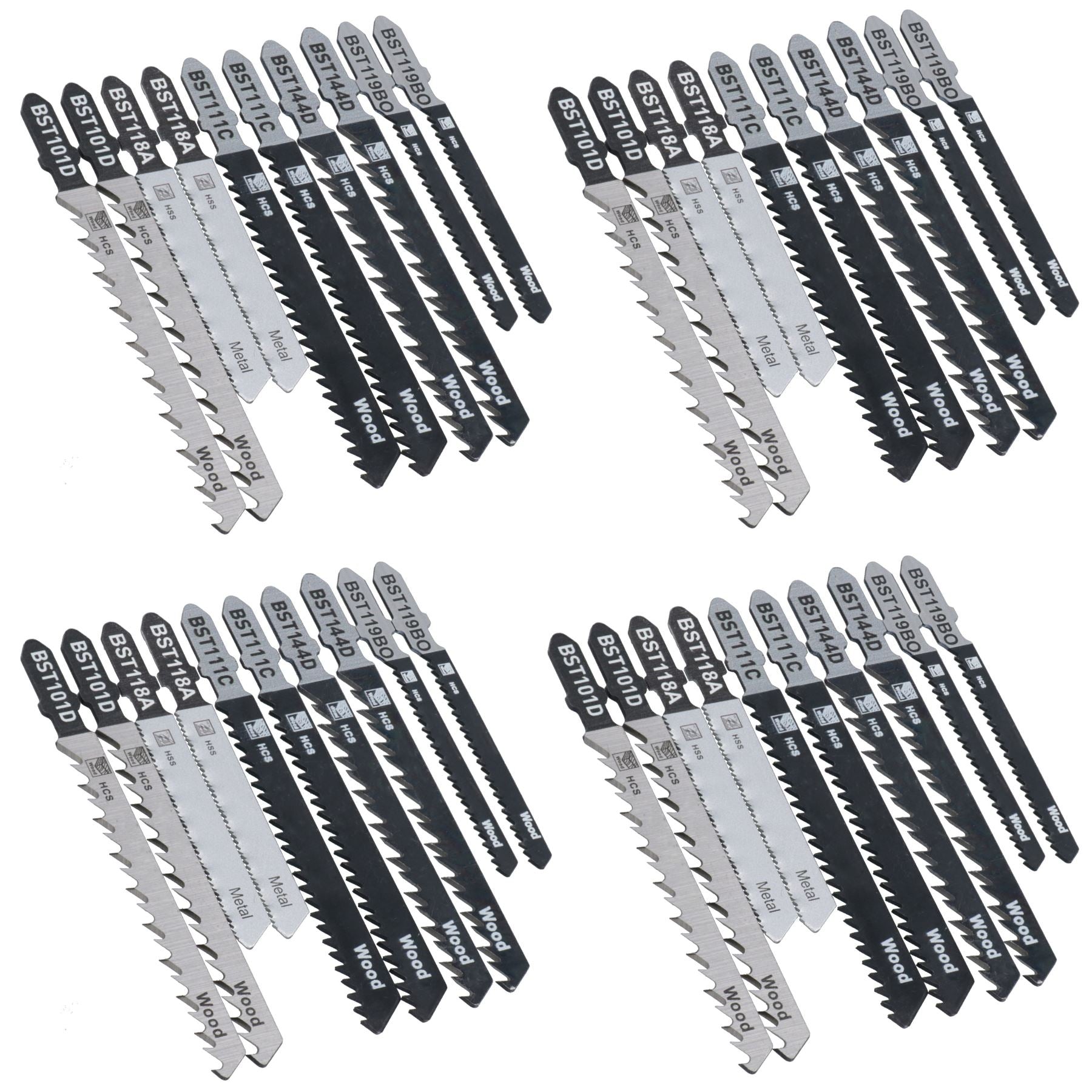 T Shank Fitting Jigsaw Cutting Blades Set For Plastic Wood Metal HCS Blade