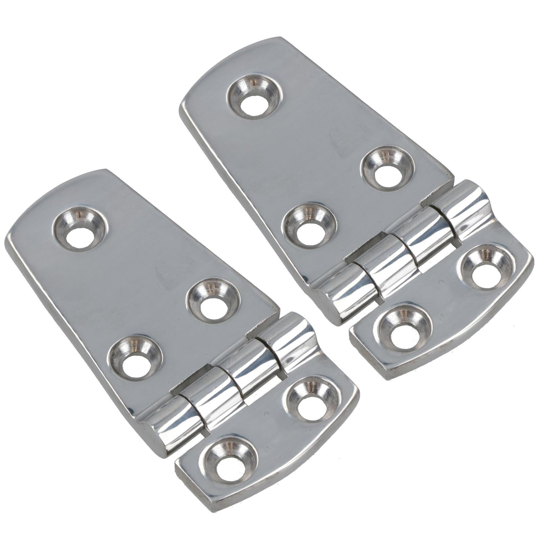 Polished Door Hinge Stainless Steel 76mm x 38mm 316 Long Marine Cabin Hatch
