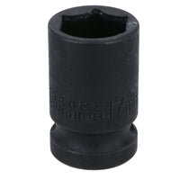 17mm 1/2in. Drive Shallow Metric Impact Impacted Socket 6 Sided Single Hex