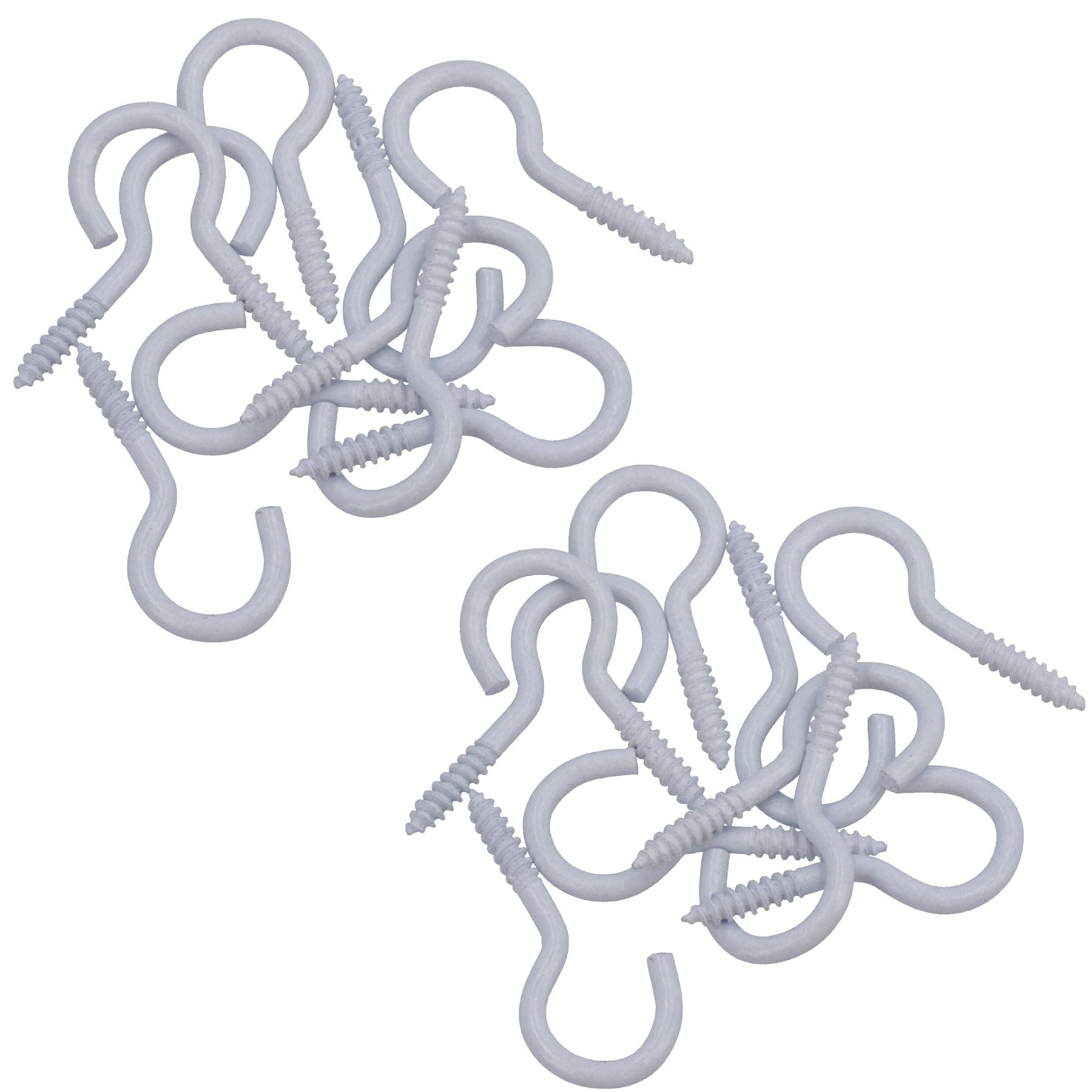Screw Hook Fasteners Hangers White Plastic Finish 14mm Dia 40mm length