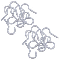 Screw Hook Fasteners Hangers White Plastic Finish 14mm Dia 40mm length