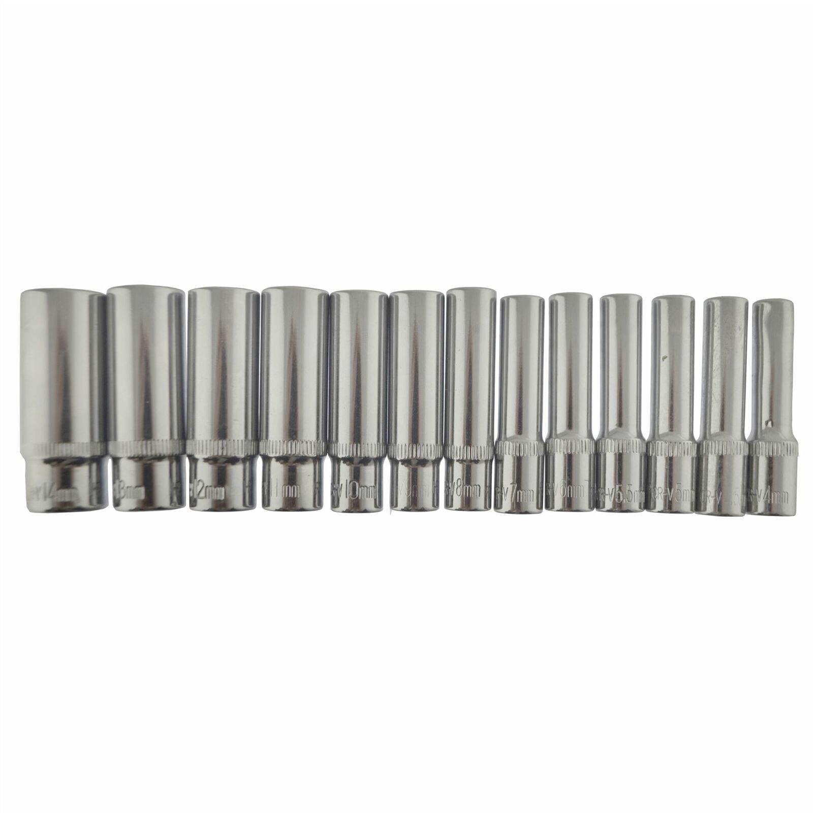 1/4" Drive Torque Wrench 5 - 25 Nm + Metric 6 Sided Deep Sockets 4 - 14mm