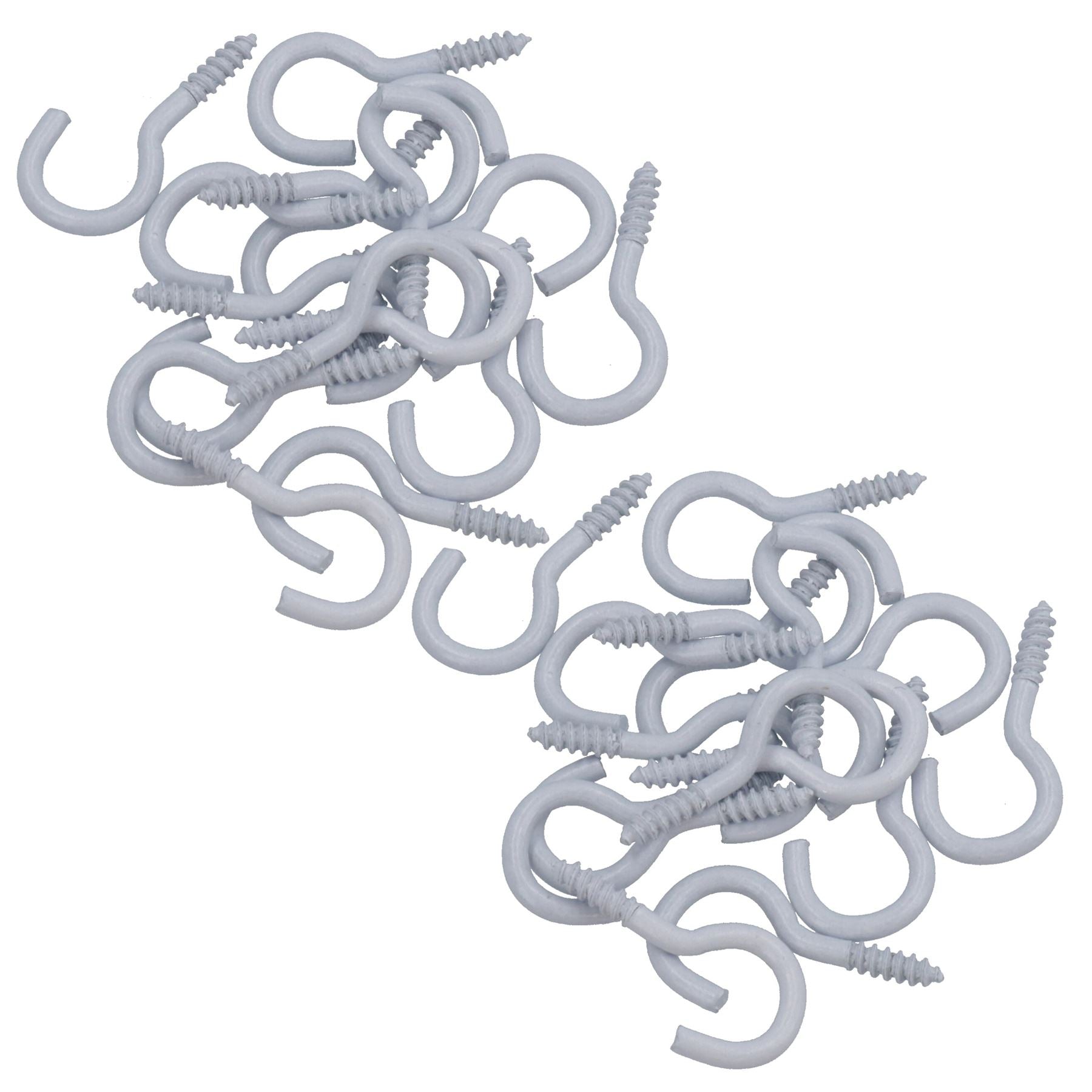 Screw Hook Fasteners Hangers White Plastic Finish 10mm Dia 30mm length