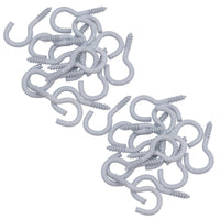 Screw Hook Fasteners Hangers White Plastic Finish 10mm Dia 30mm length