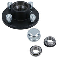 4 Inch PCD Trailer Trolley Wheel Hubs + Bearings With Weld On Stub Axle 1pk