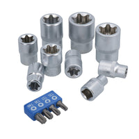 3/8" 1/2" Dr Torx / Star Socket and Socket Bit 27pc Set E Type Tamperproof TE067