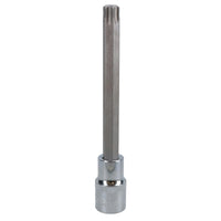 T55 x 140mm Male Extra Long Torx Bit Socket 1/2in Drive CRV S2 Steel