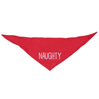 Dog Christmas Red Decorative 'Naughty' Bandanna - One Size Dog Festive Clothes