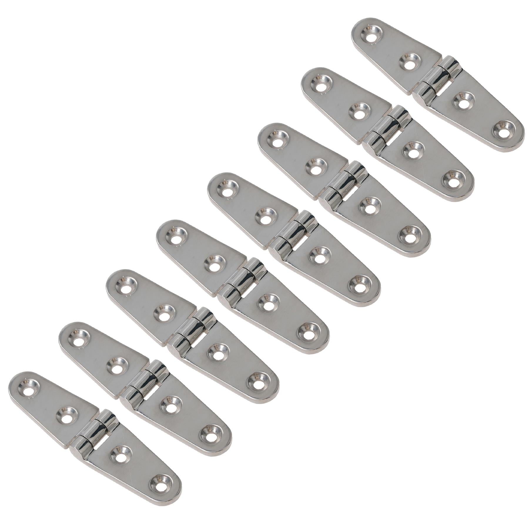 Polished Door Strap Hinge Stainless Steel 27mm x 103mm 316 Marine Cabin