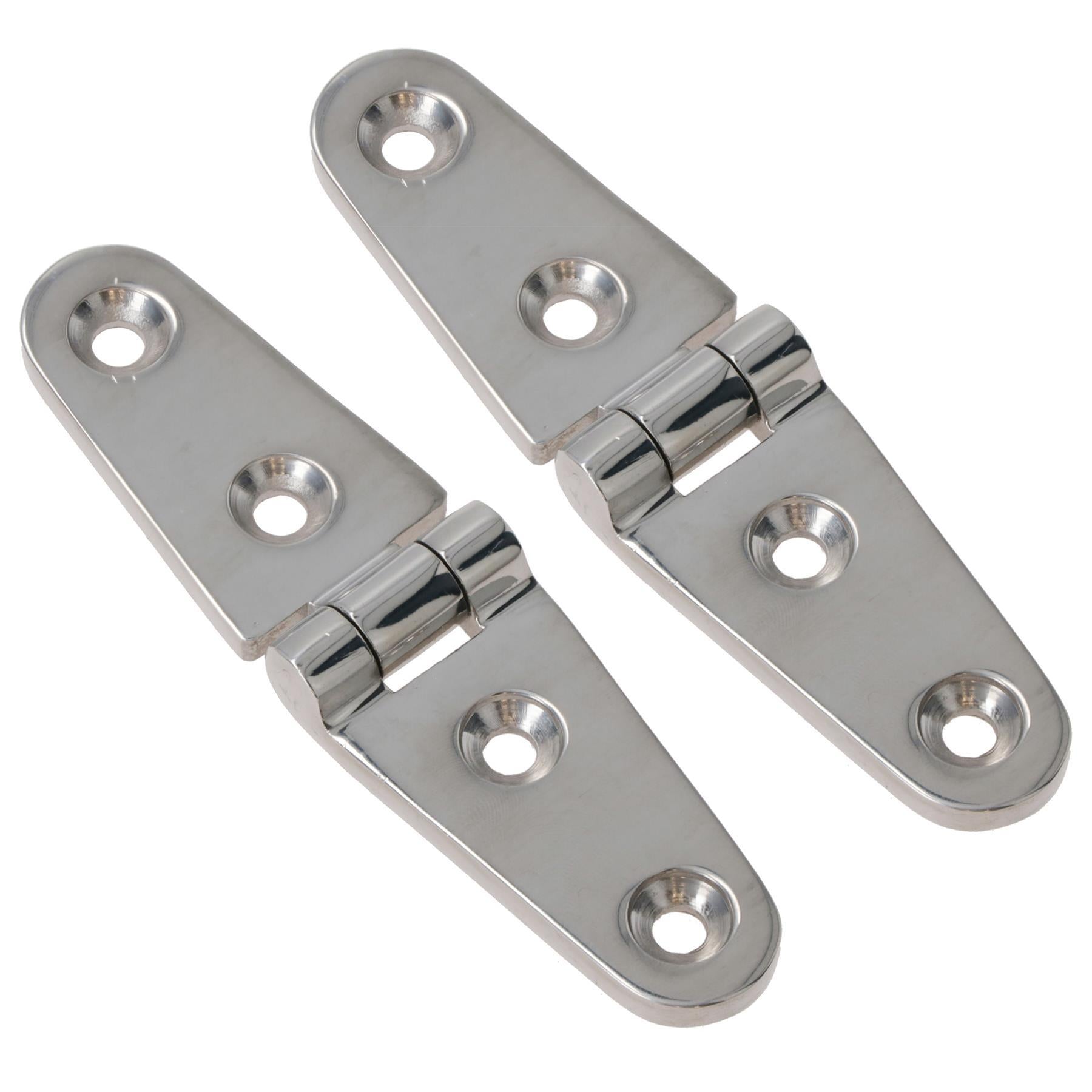 Polished Door Strap Hinge Stainless Steel 27mm x 103mm 316 Marine Cabin