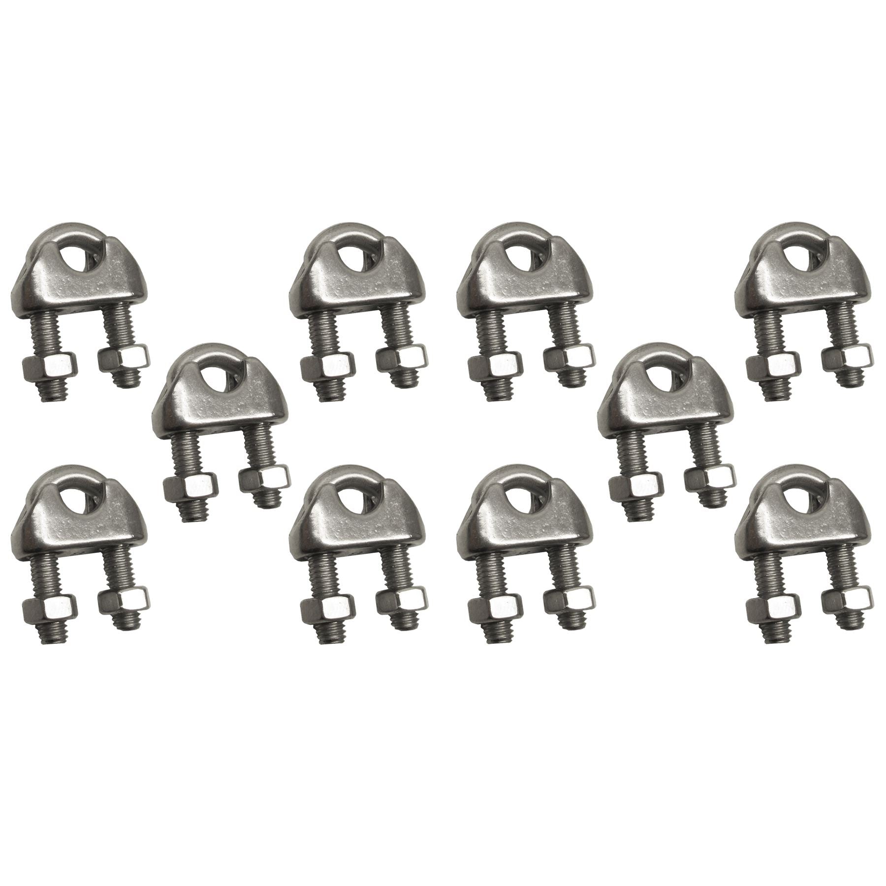 2 / 3 / 4 / 5 / 8 / 10mm Wire Rope / Cable Grip / Clamp / U-Bolt Stainless Steel 316 Marine Grade