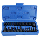 25pc Male + Female Impacted Impact Torx Star E Sockets T8 – T60 + E4 – E22