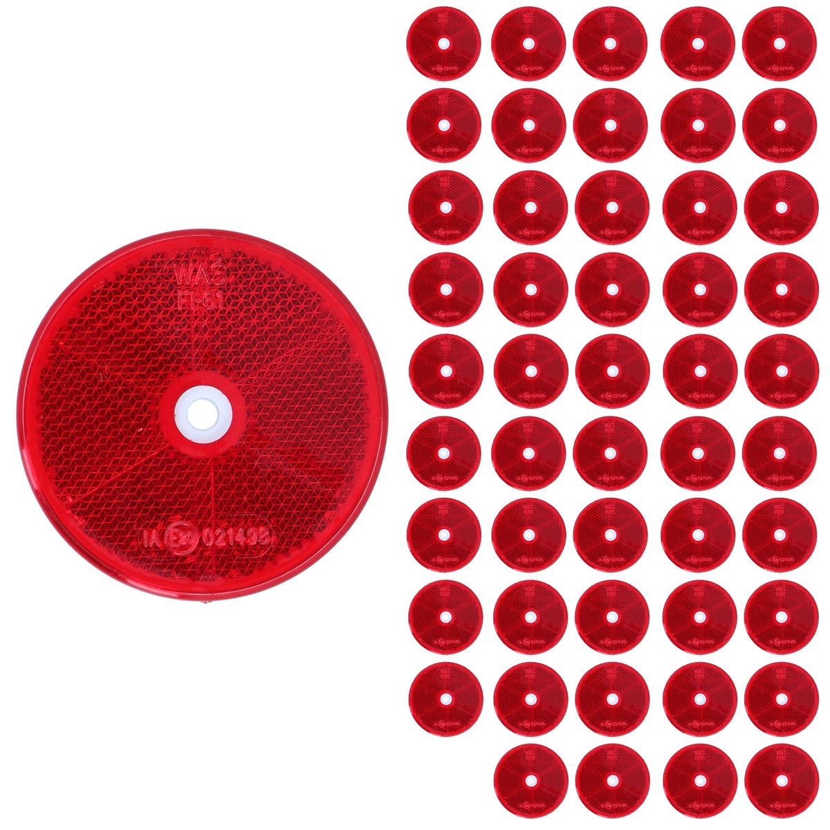 Red Round Circular Reflectors for Driveway Gate Fence Posts Trailer Rears