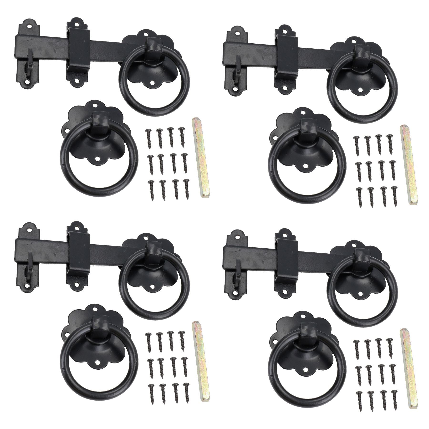 6” (150mm) heavy Duty Twisted Ring Gate Latch Catch for Garden Gates Doors