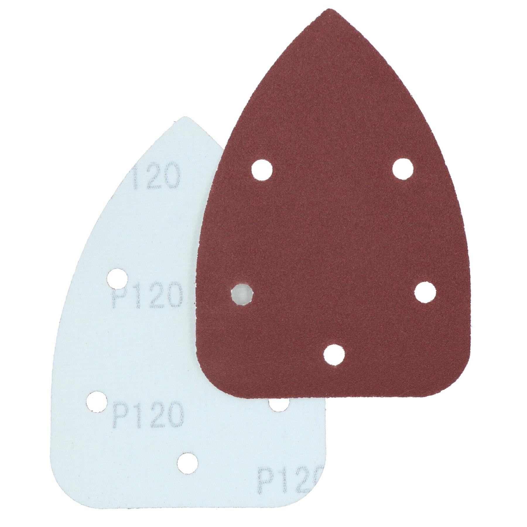 Hook And Loop Detail Sanding Pads Discs 140mm Triangular Mixed Grit 240 Pack