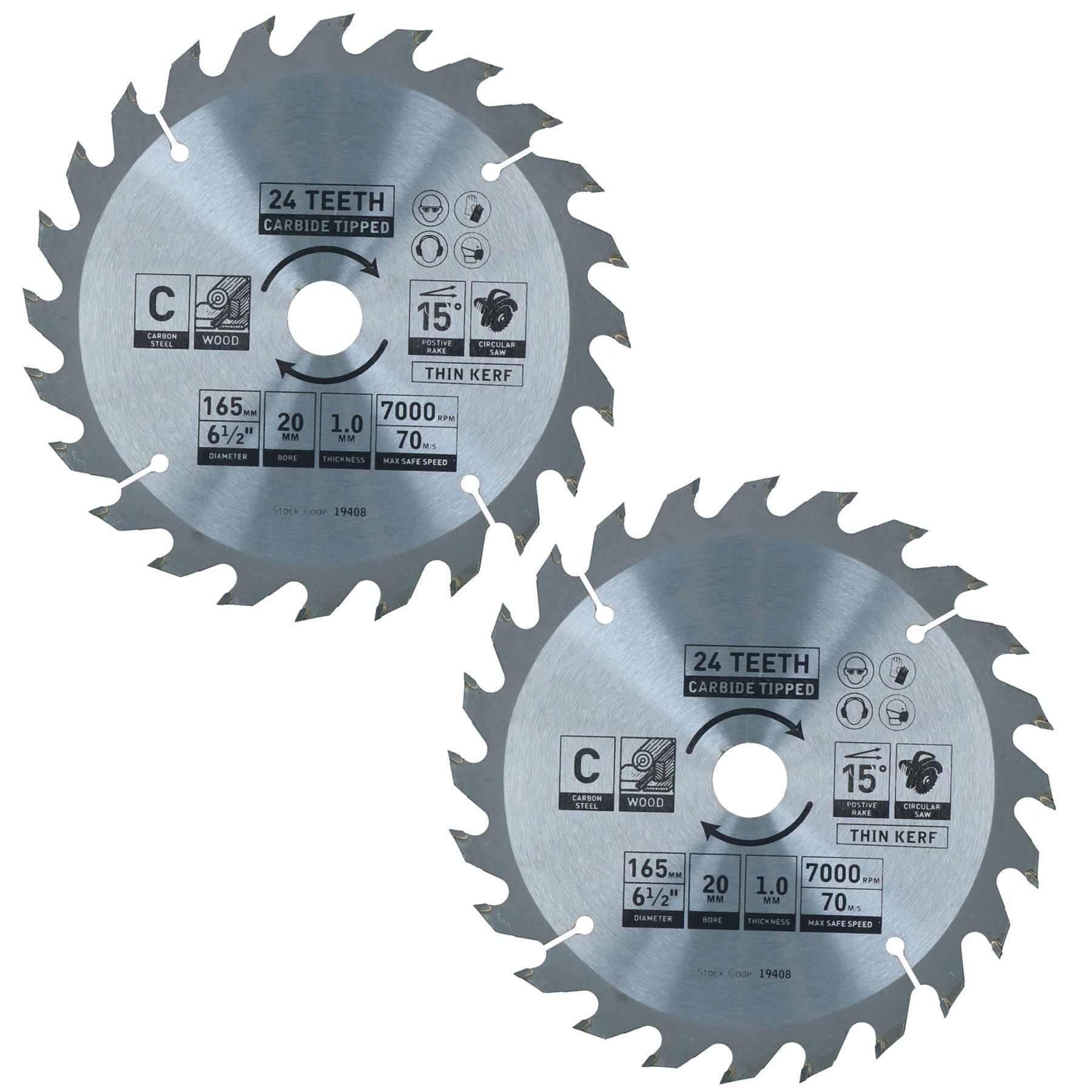 Circular Saw Blade 165mm x 16 / 20mm Mixed Teeth TCT Cutting Disc Wood