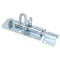 4" / 100mm Galvanised Brenton Bolt Sliding Lock Gate Shed Door Padbolt & Fixings