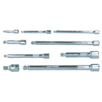 1/2" 3/8" 1/4" Drive 9pc Extension Straight Wobble Bar Socket Set TE068