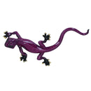Purple Speckled Gecko Lizard Resin Wall Shed Sculpture Decor Statue Full Set