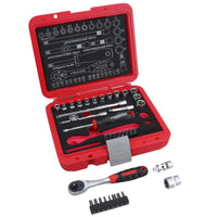 1/4in Drive Socket Bit Set Metric Sizes 4 – 14mm Extensions Ratchets Hex 37pc