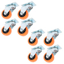 3" PVC Trolley Castor Wheels 100kg Load Per Wheel Fixed / Swivel / Swivel with Brake