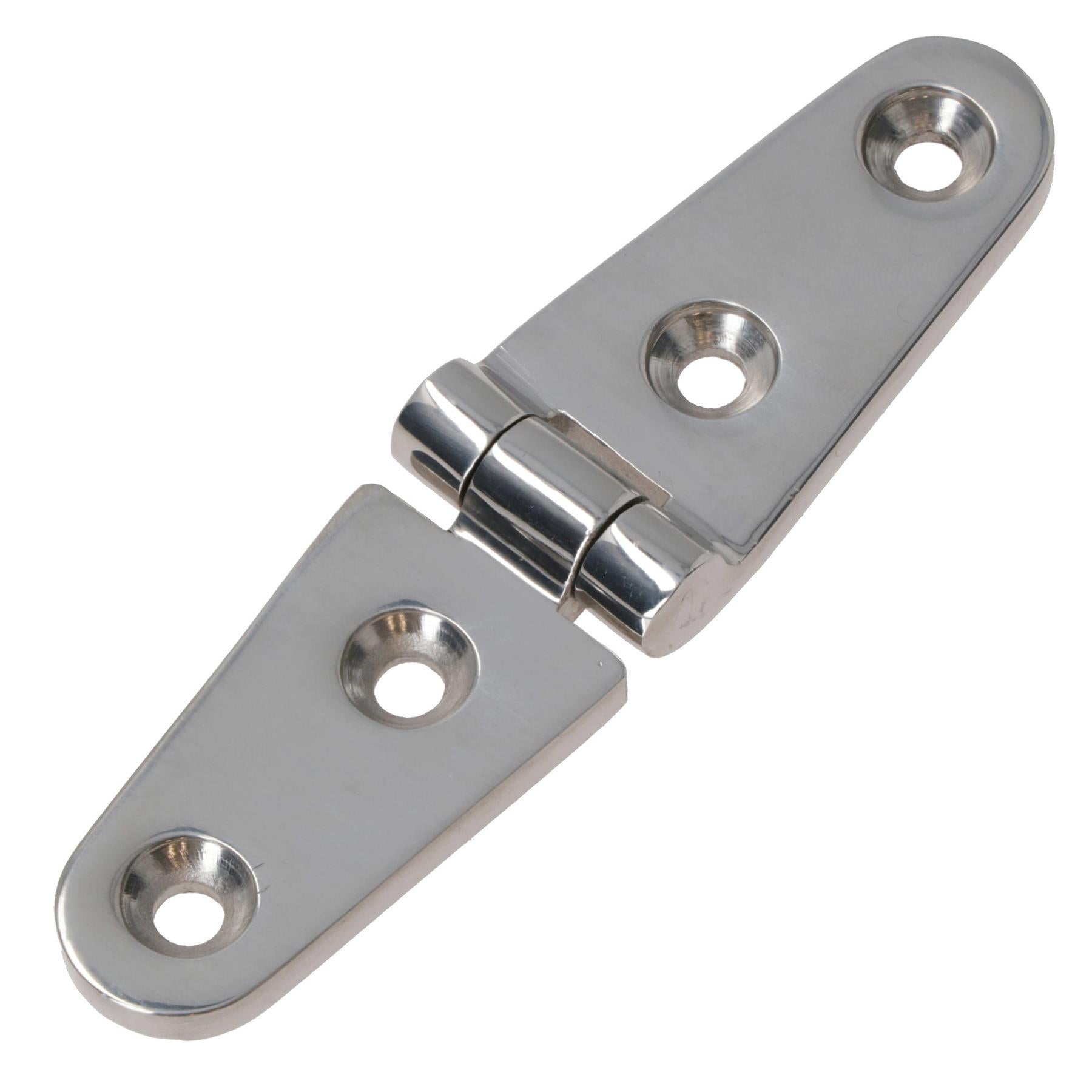 Polished Door Strap Hinge Stainless Steel 27mm x 103mm 316 Marine Cabin