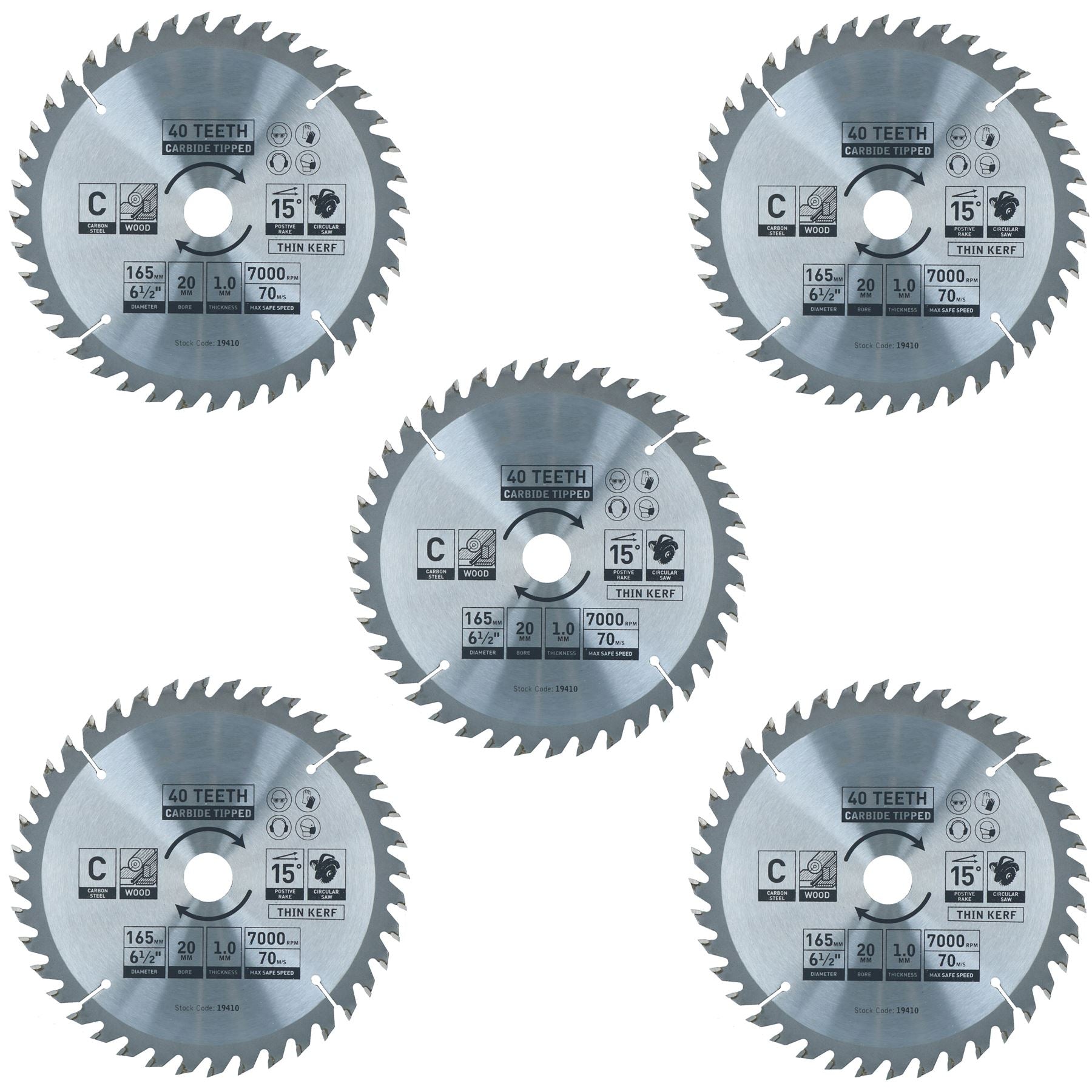 Circular Saw Blade 165mm x 16 / 20mm Mixed Teeth TCT Cutting Disc Wood