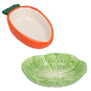 Small Animals Small Lettuce Green Leaf  & Carrot Feeding Bowl Treat Pots