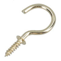 1 Inch / 25mm Cup Hook Screws Picture Curtain Hangers Fasteners Brass Coated