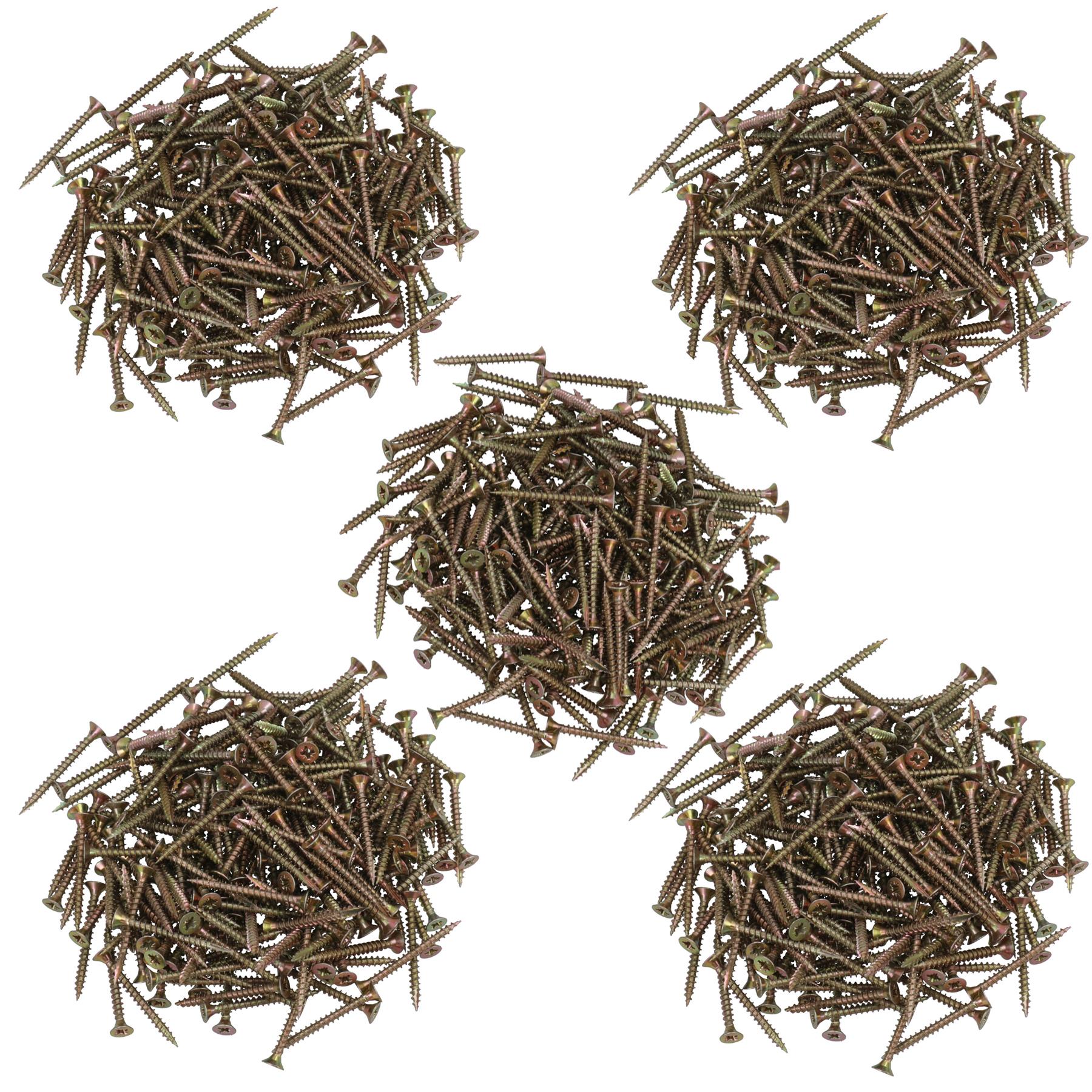 Countersunk Wood Screws 4.0 x 40mm Serrated Edge Prevent Splitting PZ2