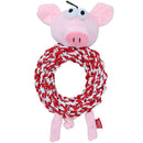 Dog Christmas Gift Knottie Ring Pig in Blanket Plush Rope Squeaky Play Toy