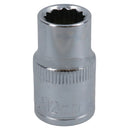1/2in Drive Shallow Metric MM Socket 12 Sided Bi-Hex with Knurled Ring