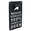 Weekend Forecast Beer Bottle Opener Cast Iron Sign Gift Garage Door Shed Bar