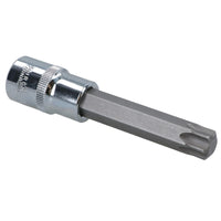 T60 x 100mm Male Extra Long Torx Bit Socket 1/2in Drive CRV S2 Steel