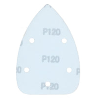 Hook And Loop Detail Sanding Pads Discs 140mm Triangular 120 Grit Fine 100pc