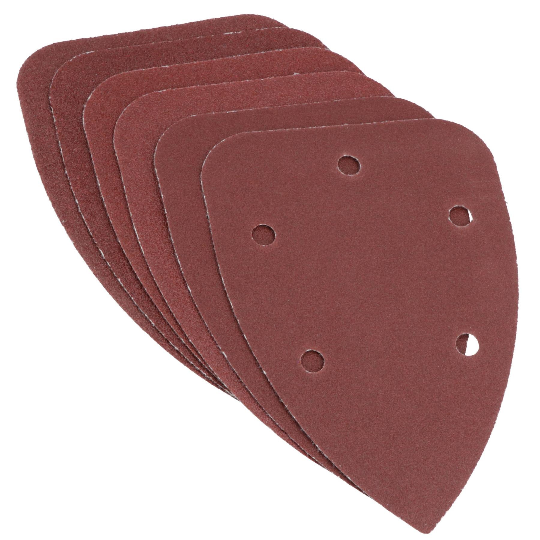 Hook And Loop Detail Sanding Pads Discs 140mm Triangular Mixed Grit 120 Pack