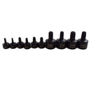Impact Tamper Torx Star Bit Sockets 1/4" 3/8" Drive T10 - T50 10 pc Set Bergen