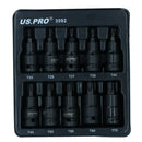 1/2in Drive Male Torx Star Impacted Impact Shallow Sockets T20 – T70 10pc