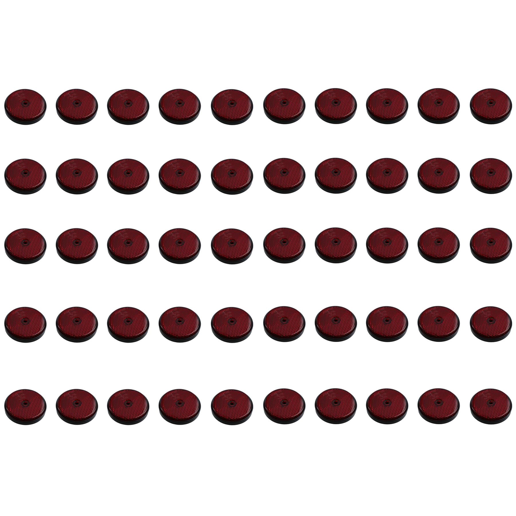 Red Round Circular Reflectors for Driveway Gate Fence Posts Trailer Rears