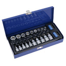 3/8" 1/2" Dr Torx / Star Socket and Socket Bit 27pc Set E Type Tamperproof TE067