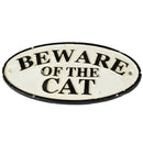 "Beware of Cat" Cast Iron Sign Plaque Door Wall House Fence Gate Post Garden