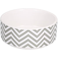 2 Small Chevron Grey Puppy Small Dog Feeding Food Water Bowl 13cm/400ml