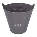 Coal Bucket & Lid Grey Metal Ash Tidy Bin Coal Carrier Fire Log Burner Kindling