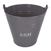 Coal Bucket & Lid Grey Metal Ash Tidy Bin Coal Carrier Fire Log Burner Kindling