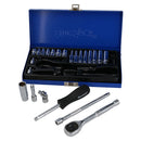 Professional Socket Set Deep & Shallow 1/4" Drive Metric 24pc 4mm – 13mm