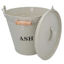 Cream Coal Bucket With Lid, 5" Shovel & Gloves Metal Ash Tidy Bin Log Burner