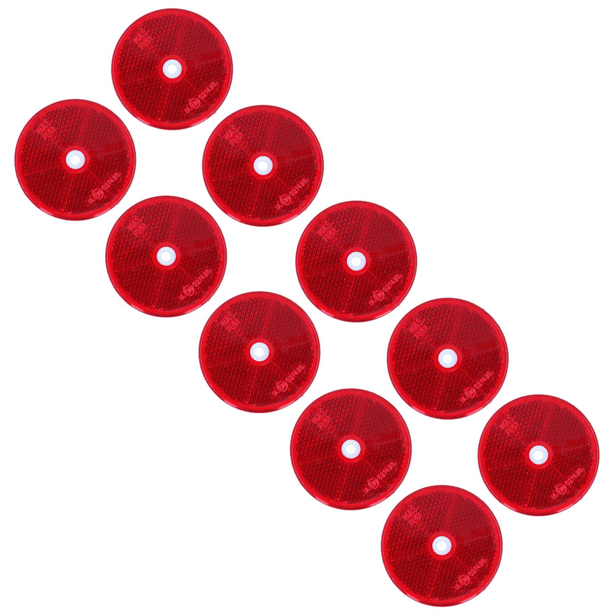 Red Round Circular Reflectors for Driveway Gate Fence Posts Trailer Rears