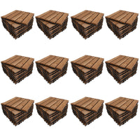 Hardwood Decking Non Slip Tiles Wooden Garden Flooring Quick Click Fitment