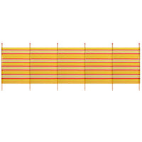 6 Pole Windbreak Beach Shelter 1.2m by 3.7m Screen Privacy Yellow Stripe